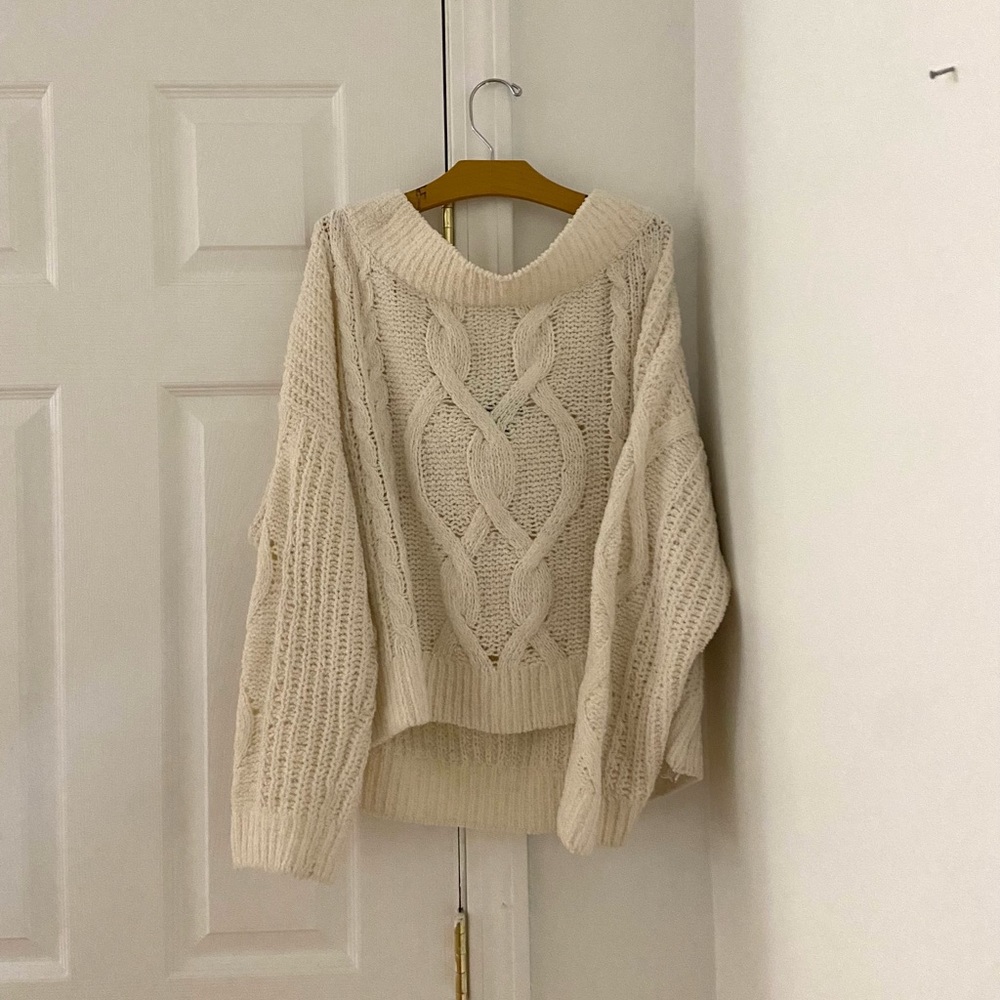Express Off The Shoulder Knitted Sweater